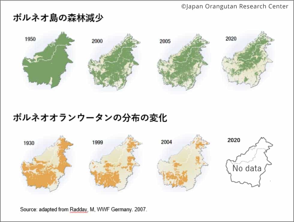 ボルネオ島の森林現象と分布の変化