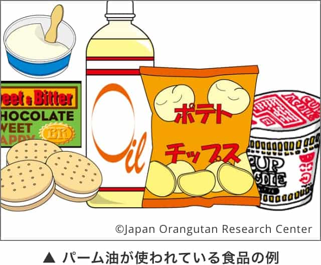 パーム油が使われている食品の例